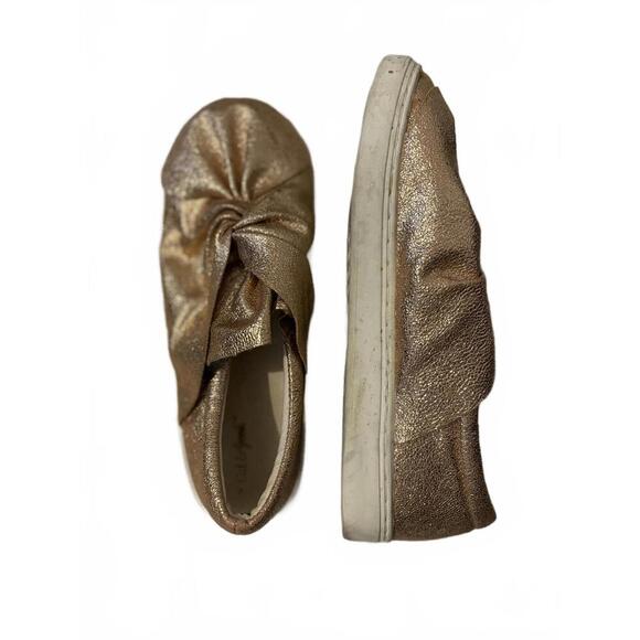 Cat & Jack Fancy Slip-On Shoes - Shiny Bronze sz 5 - Picture 3 of 4